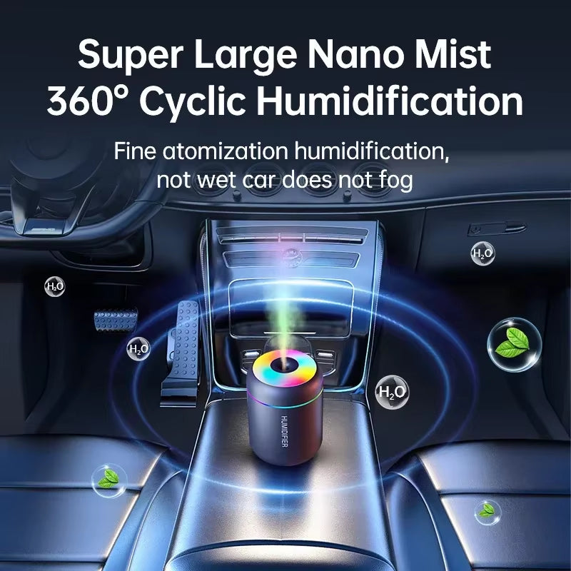 Car Mini Air Humidifier 180ML USB Electric Aroma Diffuser Essential Oil Purifier Aromatherapy Mist Maker Lights for Home Bedroom