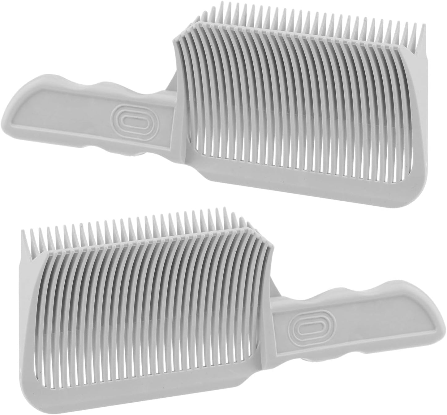Saycker 2PCS Barber Gradient Positioning Combs, Ergonomic Barber Fade Combs Professional Hair Cutting Comb Haircut Flat/Curved Positioning Clipper Comb for Blending Fades for Home, Salon(Gray)