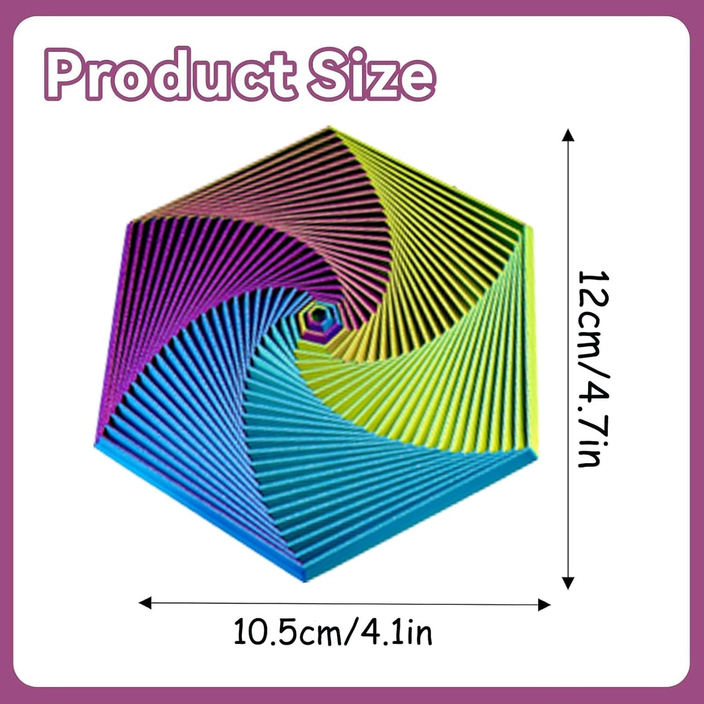 Easter Basket Stuffers for Teens Toddler, 2 Packs 3D Printed Expanded Sensory Fidget Star, Fractal Fidget Hexagon Fingertip Spiral Toy, Stress Relief Desk Spinning Toy for Kids Classroom Gifts