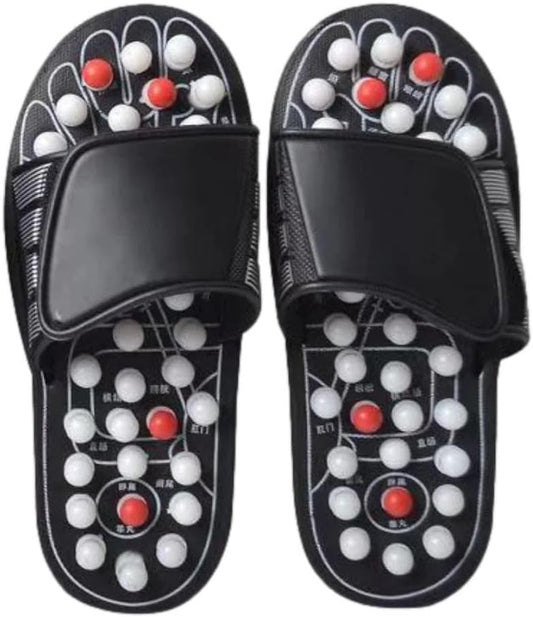Reflexology Foot Pressure Point Massage Tools Mat Massage Slippers Slides Sandals Shoes, Back Knee Feet Arch Heel Pain and Tension Relief Products Gifts (Xl-Men(10-11)Women(11.5-12.5), 1Pair)