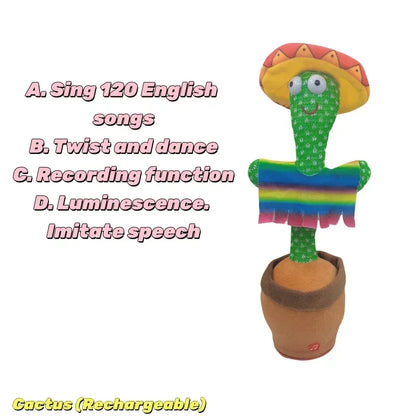 1Pc Dancing Cactus Toy,Repeat Talking ,Song Speaker Wriggle Dancing Sing Talk, Plushie Stuffed ,Interaction and Decoration