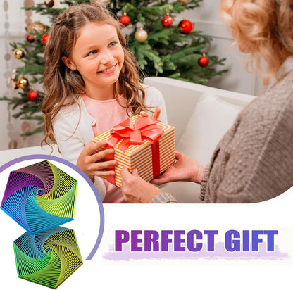 Easter Basket Stuffers for Teens Toddler, 2 Packs 3D Printed Expanded Sensory Fidget Star, Fractal Fidget Hexagon Fingertip Spiral Toy, Stress Relief Desk Spinning Toy for Kids Classroom Gifts