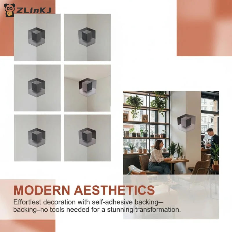 Corner Wall Decal Optical Illusion 3D Wall Sticker Impossible Corners Art Decor Creative Home Living Room Bedroom