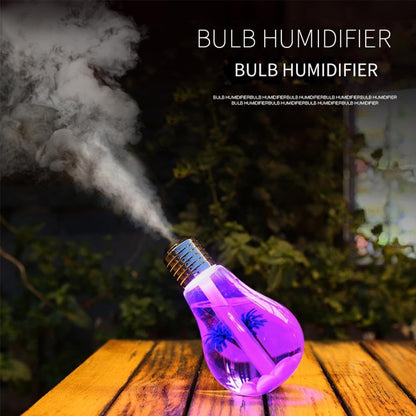Bulb Humidifier, 400Ml USB Portable Desktop Humidifiers with 7 Color Mood Light, Quiet Personal Aroma Essential Oil Diffuser for Home Office Bedroom, Small Cool Mist Humidifier (6.22X3.46X3.46 In)
