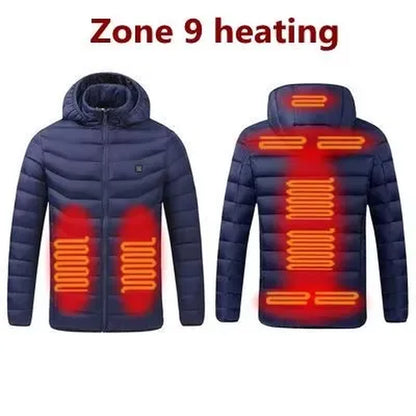 Men Heated Jacket USB Winter Outdoor Electric Heating Male Bobojaco Warm Sprots Thermal Coat Clothing Heatable Men'S Parka
