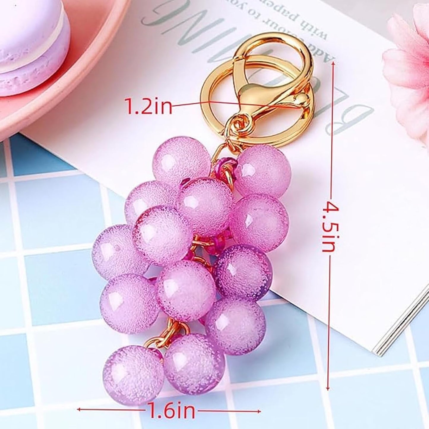 Cute Grape Keychain Pendant,Bag Charms, Handbag Charms for Purses,Key Chains Accessories Decor for Women Gifts