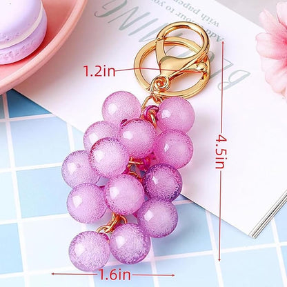 Cute Grape Keychain Pendant,Bag Charms, Handbag Charms for Purses,Key Chains Accessories Decor for Women Gifts
