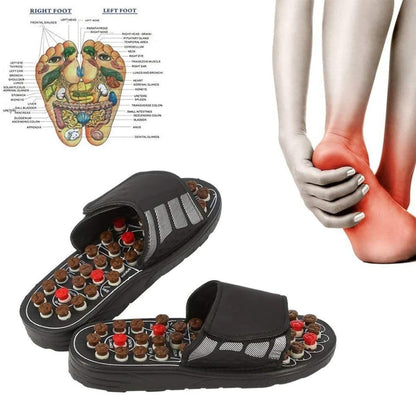 Reflexology Foot Pressure Point Massage Tools Mat Massage Slippers Slides Sandals Shoes, Back Knee Feet Arch Heel Pain and Tension Relief Products Gifts (Xl-Men(10-11)Women(11.5-12.5), 1Pair)