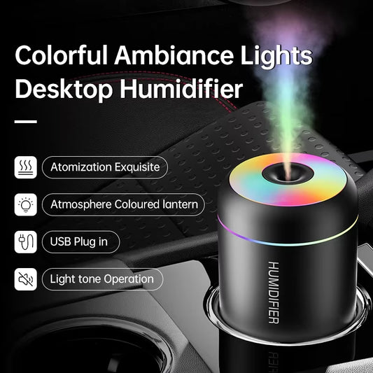 Car Mini Air Humidifier 180ML USB Electric Aroma Diffuser Essential Oil Purifier Aromatherapy Mist Maker Lights for Home Bedroom