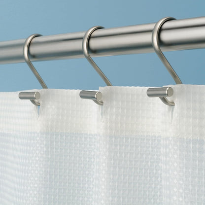 76752 Metal T-Bar Shower Curtain Hooks Rust Resistant Rings for Kid'S, Guest, Master Bathroom, 1" X 1.75" X 2.75", Set of 12, Satin