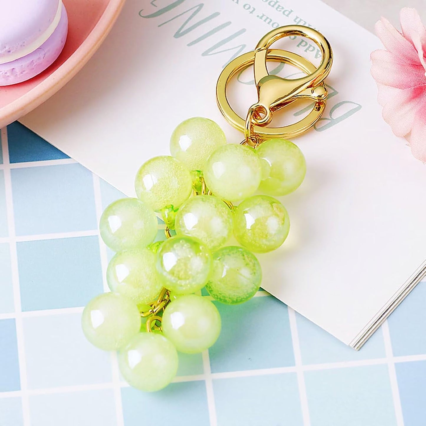 Cute Grape Keychain Pendant,Bag Charms, Handbag Charms for Purses,Key Chains Accessories Decor for Women Gifts
