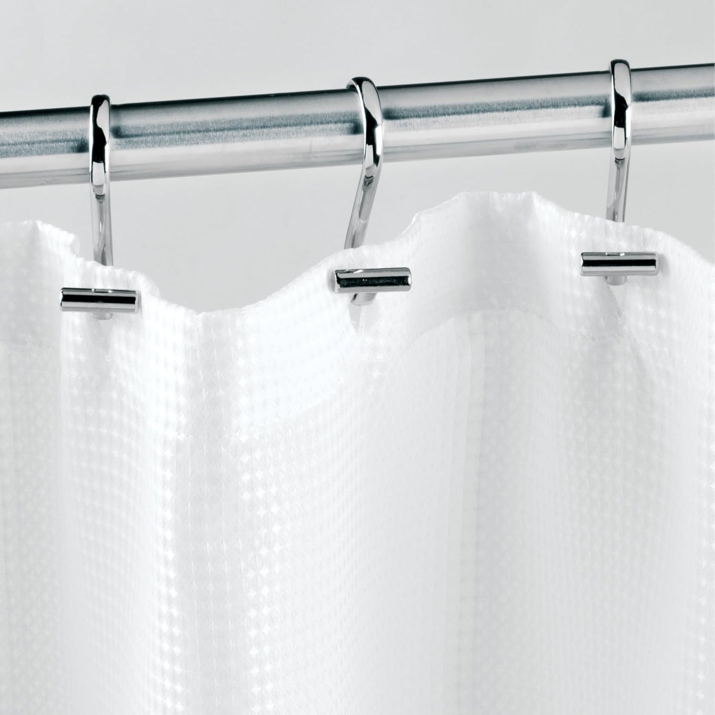 76752 Metal T-Bar Shower Curtain Hooks Rust Resistant Rings for Kid'S, Guest, Master Bathroom, 1" X 1.75" X 2.75", Set of 12, Satin