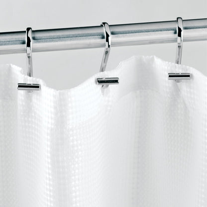 76752 Metal T-Bar Shower Curtain Hooks Rust Resistant Rings for Kid'S, Guest, Master Bathroom, 1" X 1.75" X 2.75", Set of 12, Satin