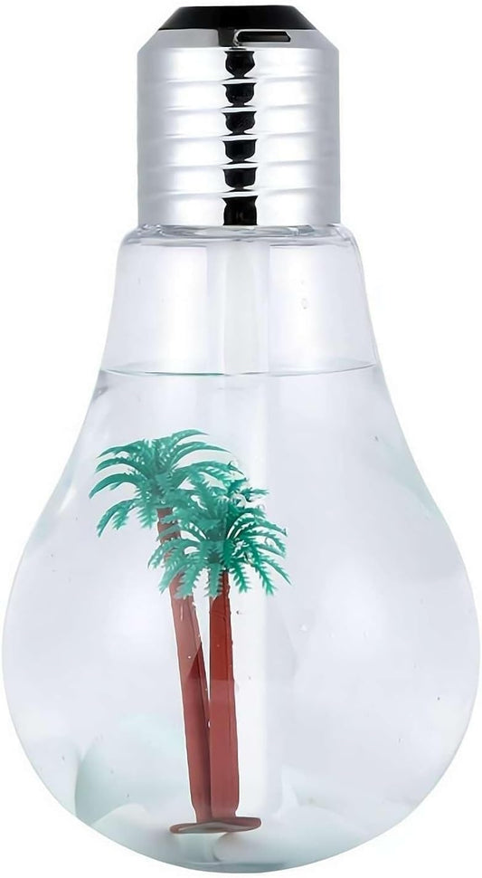 Bulb Humidifier, 400Ml USB Portable Desktop Humidifiers with 7 Color Mood Light, Quiet Personal Aroma Essential Oil Diffuser for Home Office Bedroom, Small Cool Mist Humidifier (6.22X3.46X3.46 In)