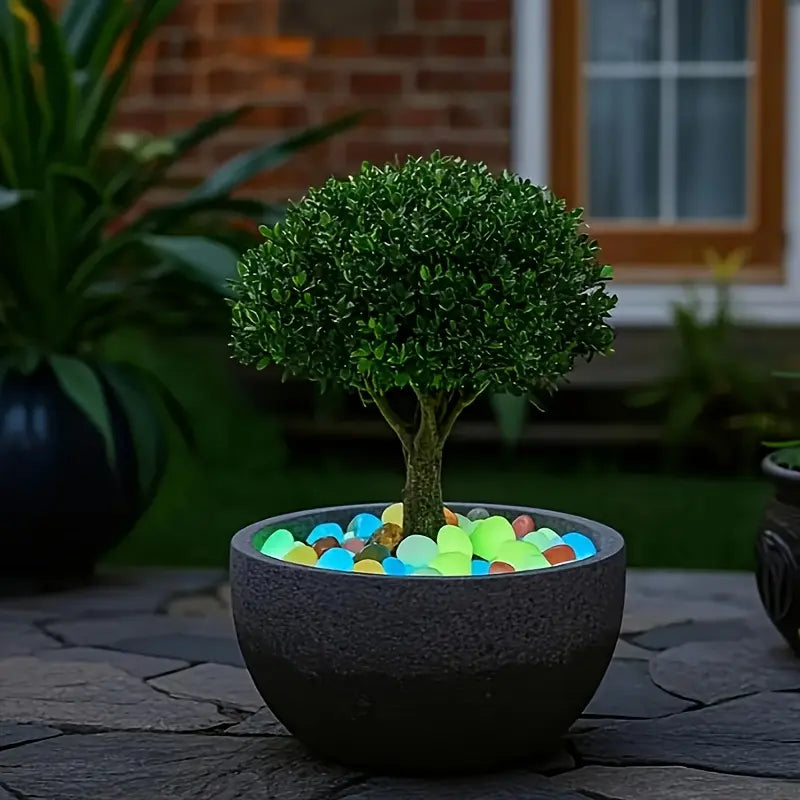 【Faddishdeal】Set of 32 Extra-Large, Dreamy, Glowing Pebbles for Garden Paths, Aquariums, and Starry Night Lighting—Perfect for Home and Outdoor Decor