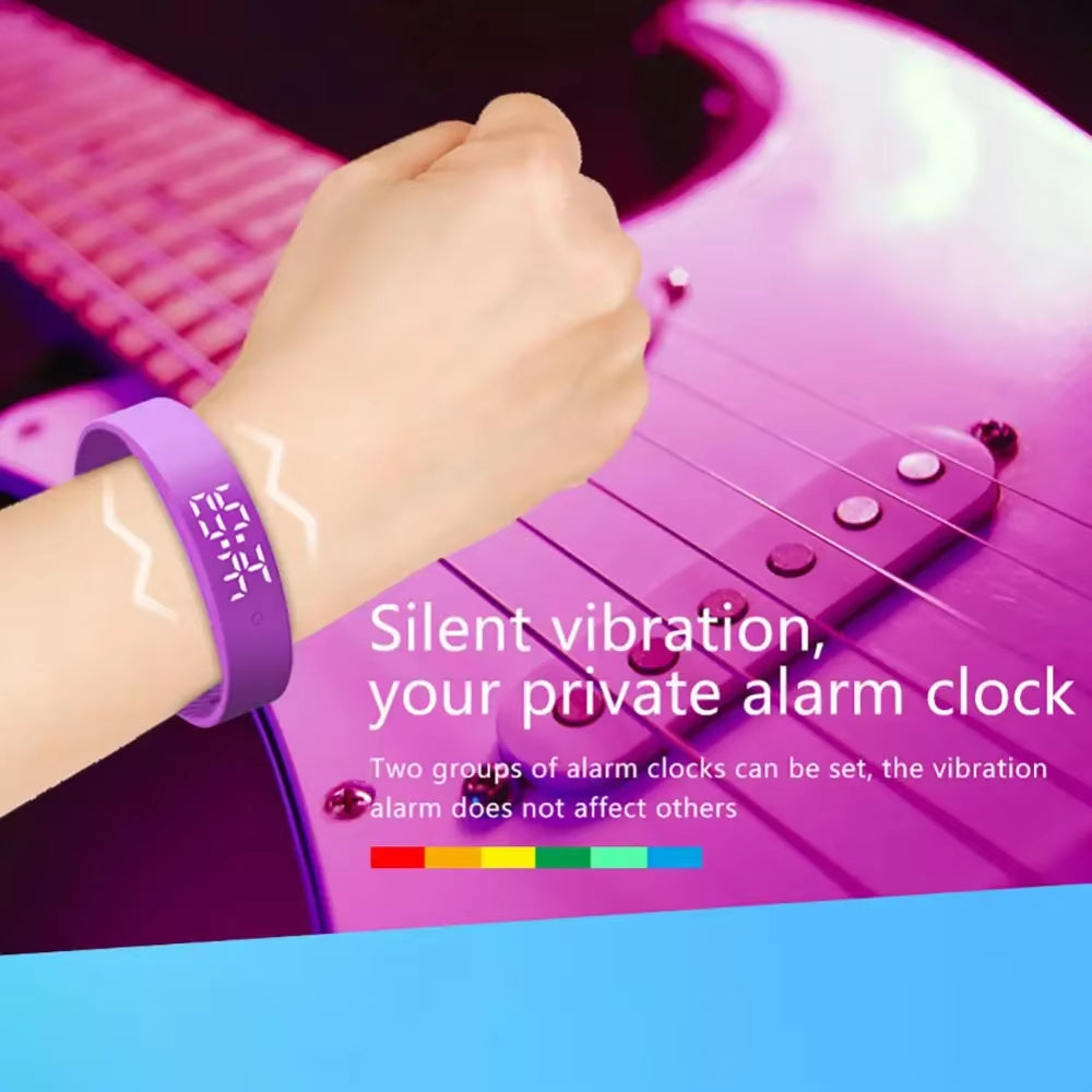 LED Digital Smart Bracelet Waterproof Smart Clock Smartband with Body Temperature Monitor Smart Band Vibration Alarm Reminder
