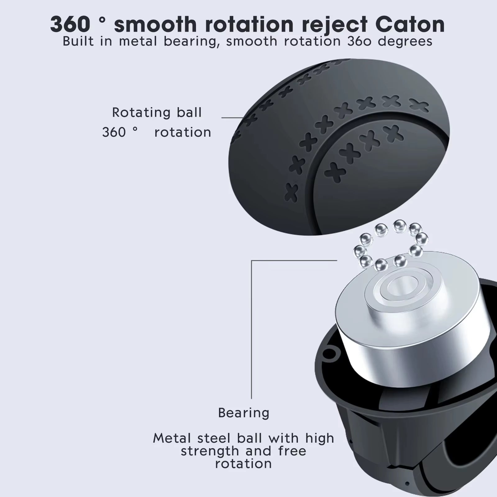 Turning Steering Wheel Booster 360° Rotation Spinner Knob Metal Bearing Power Handle Ball Shaped