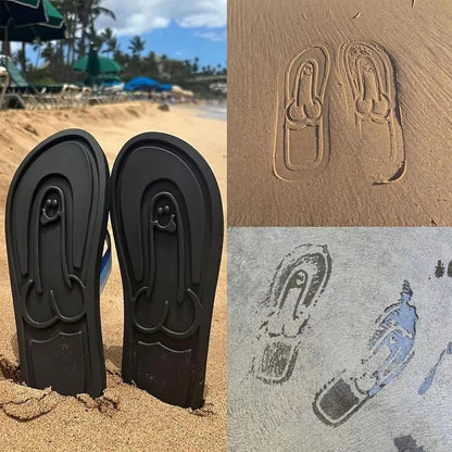 Creative Flip Flops - Funny Beach Sandals with Hidden Design - Quick-Dry Slides for Men - Novelty Gag Gift