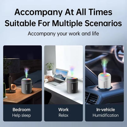 Car Mini Air Humidifier 180ML USB Electric Aroma Diffuser Essential Oil Purifier Aromatherapy Mist Maker Lights for Home Bedroom