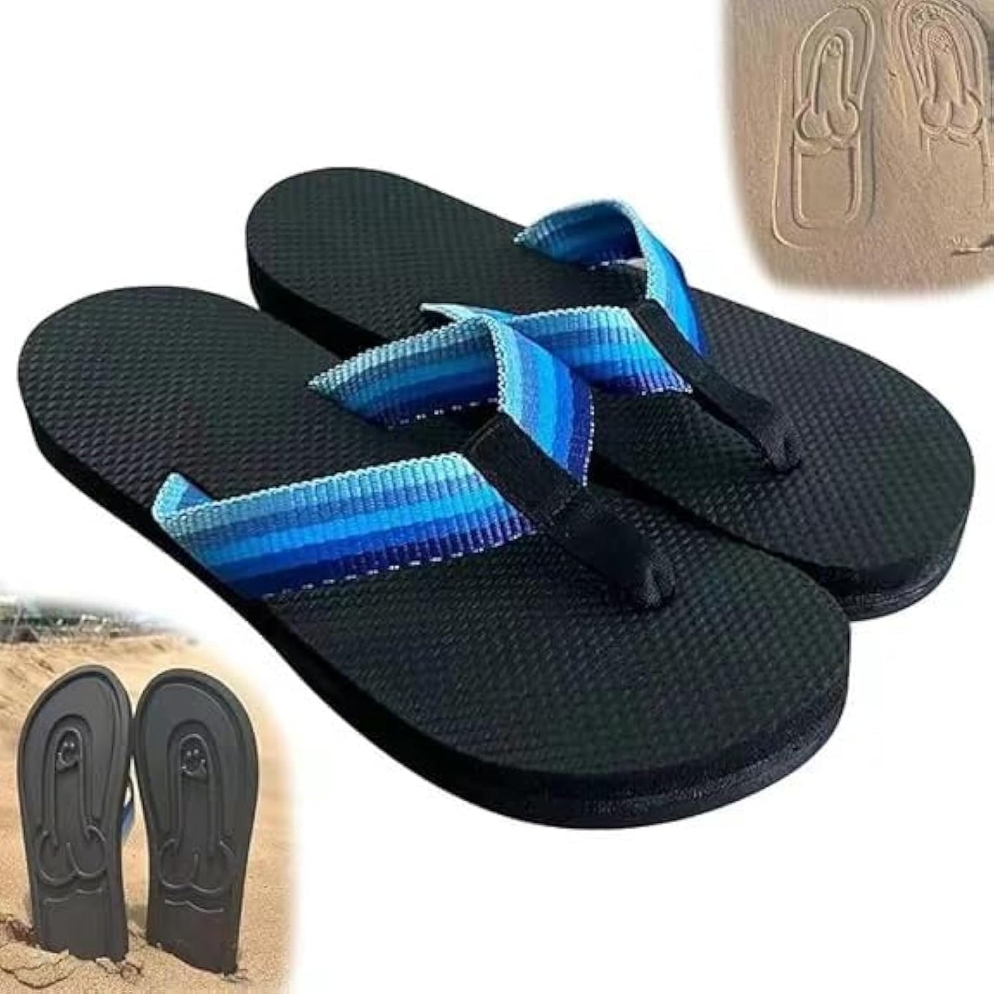 Creative Flip Flops - Funny Beach Sandals with Hidden Design - Quick-Dry Slides for Men - Novelty Gag Gift