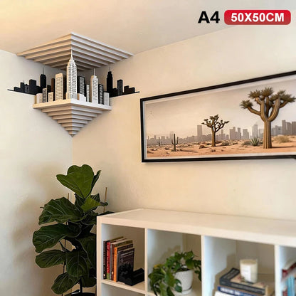 Corner Wall Decal Optical Illusion 3D Wall Sticker Impossible Corners Art Decor Creative Home Living Room Bedroom