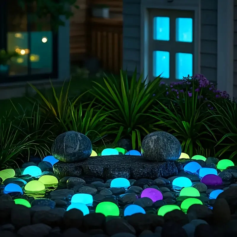 【Faddishdeal】Set of 32 Extra-Large, Dreamy, Glowing Pebbles for Garden Paths, Aquariums, and Starry Night Lighting—Perfect for Home and Outdoor Decor